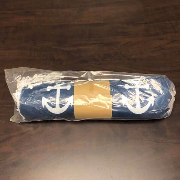 Round Blue Anchor Beach Towel/Mat/Picnic Blanket - Picture 2 of 2